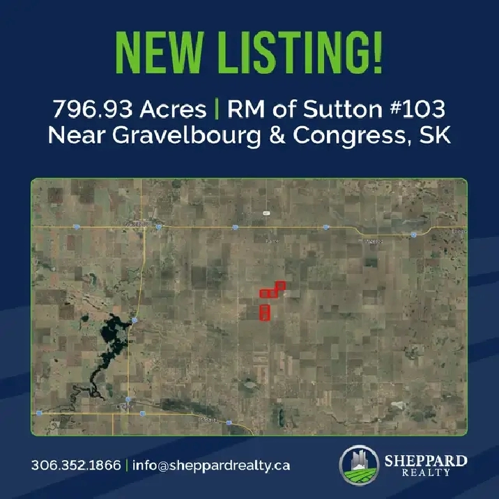 5 Quarters Grain Land | RM of Sutton #103 | Near Gravelbourg, SK
