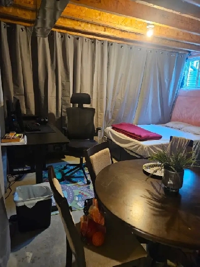 Large bright space available to rent in a basement.