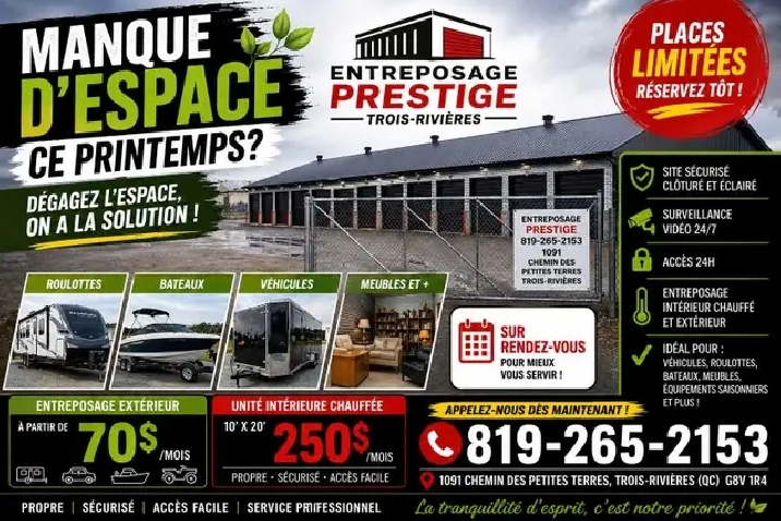 Entreposage Prestige Trois-Rivières