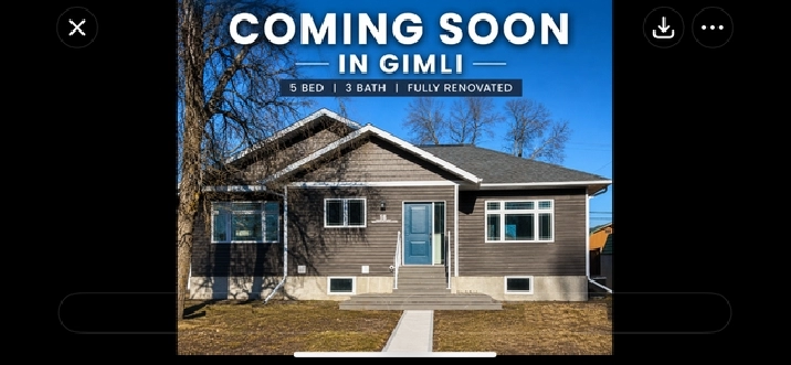 5 BDRM 3 BATH FULLY RENOVATED BUNGALOW - COMING TO GIMLI MARKET