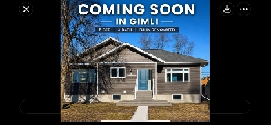 5 BDRM 3 BATH FULLY RENOVATED BUNGALOW - COMING TO GIMLI MARKET