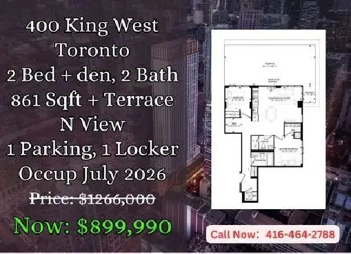 400 King West Assignment Sale | 2 Den | Parking & Locker