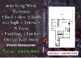 400 King West Assignment Sale | 2 Den | Parking & Locker