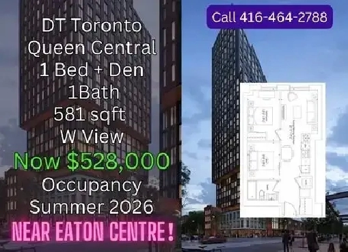RARE DEAL! Queen Central Condo | 1 1 Bed 581sqft | Heart of Down