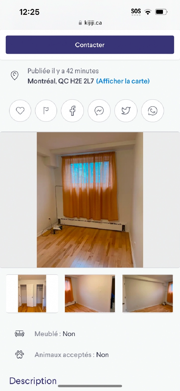 Chambre à louer dans un 4et demie possibilité ,de meubler