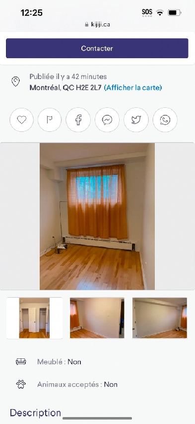 Chambre à louer dans un 4et demie possibilité ,de meubler