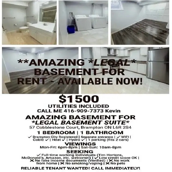 1 Bedroom   Den   1 bathroom   2 parking $1500 eve