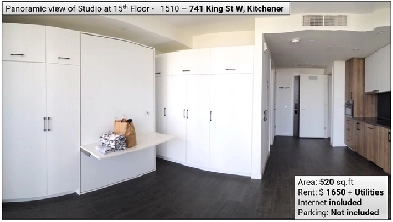 Modern Studio for Rent – 741 King St W, Kitchener (15th Floor)