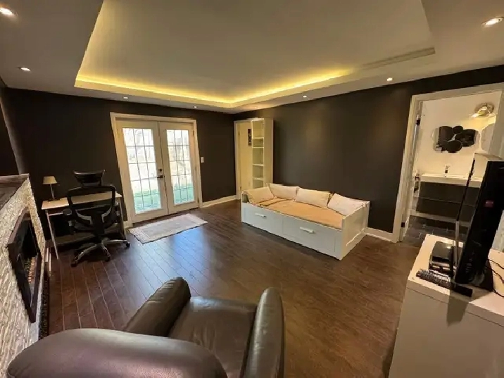 Walk out  furnished full kitchen bachelor