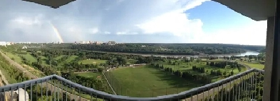 Jasper Ave, 1 Bedroom Condo For Rent, 16 Floor River Valley View