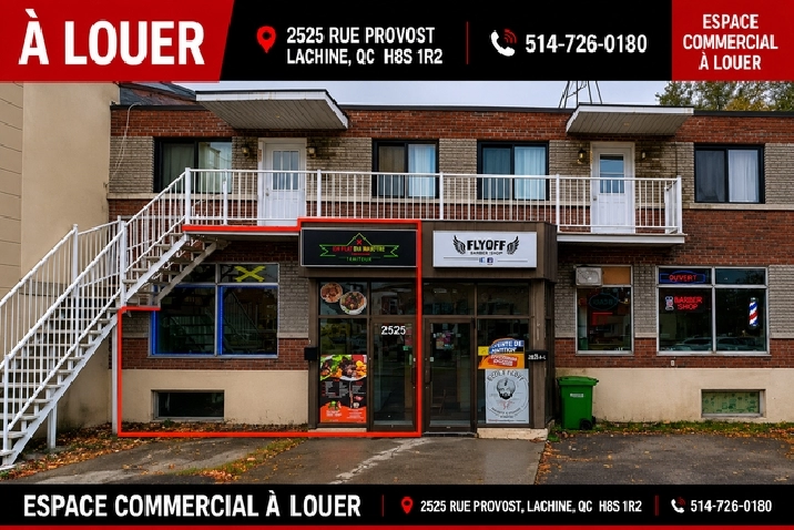 LOCAL COMMERCIAL À LOUER – 2525A, RUE PROVOST, LACHINE