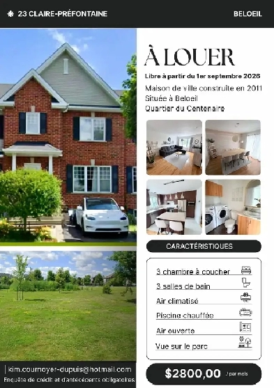 Maison de ville à louer - Beloeil