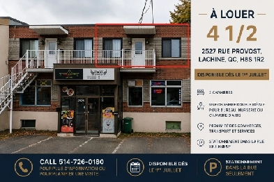 Grand 4 1/2 à louer à Lachine – Disponible dès le 1er juillet