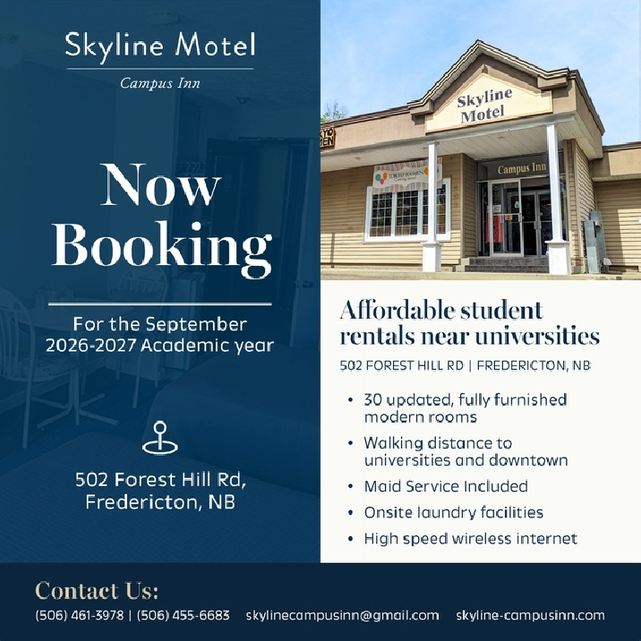Now Booking Rooms for the September 2026/2027 Academic year.