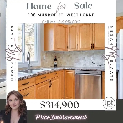 ✨ PRICE IMPROVEMENT – 198 Munroe St, West Lorne ✨