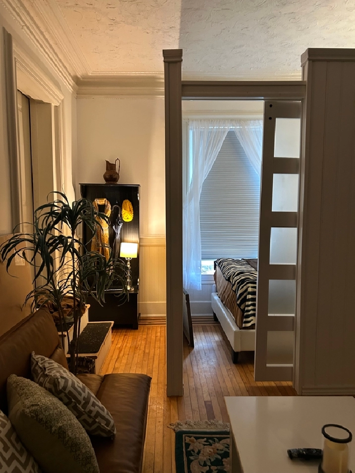 SEPTEMBER 1ST: Furnished uptown Junior one-bedroom, to call home
