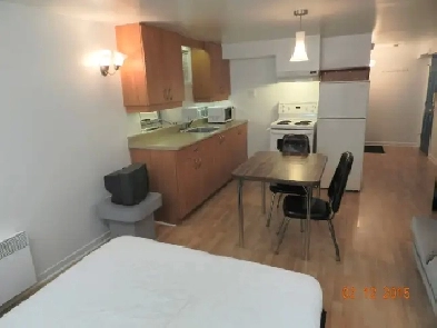Loft 1 1/2, chambre avec commodités