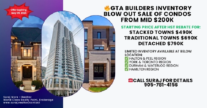 BUILDERS INVENTORY BLOW OUT SALE FROM MID $200K