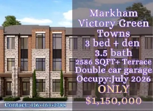 Markham Large Townhome Under $1.2M | 3 Bed  | Double Garage