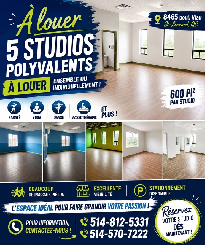 Studios à louer - St-Léonard