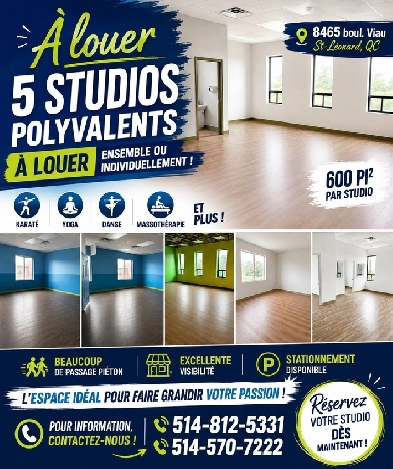 Studios à louer - St-Léonard