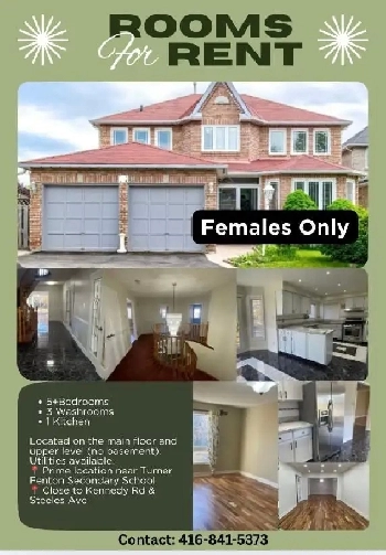 Rooms for Rent - Family or Females Only