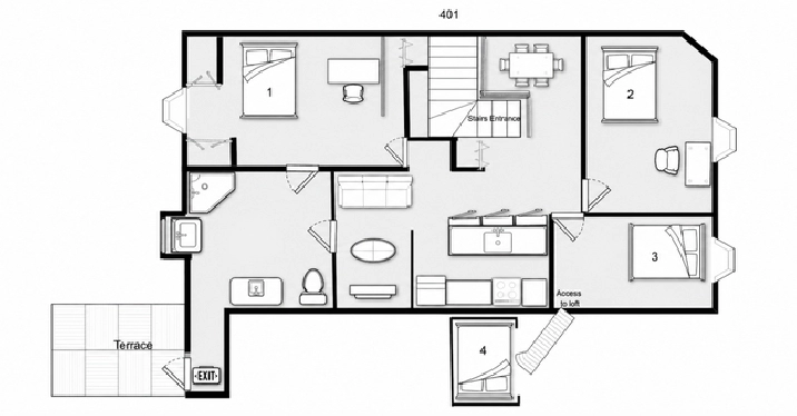 Furnished 3 Bedrooms - DOWNTOWN