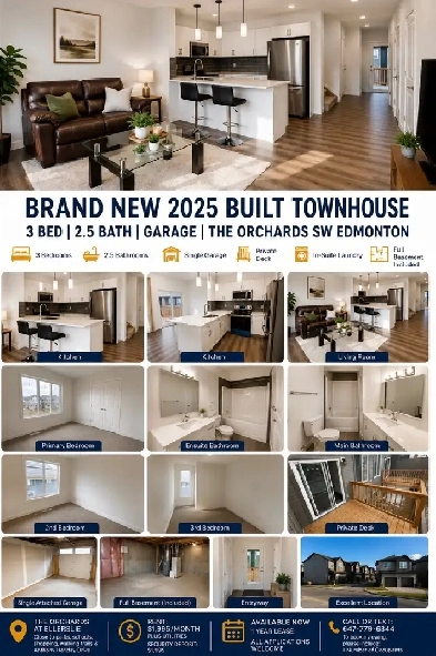 BRAND NEW 2025 TOWNHOUSE | 3 BED | GARAGE | THE ORCHARDS
