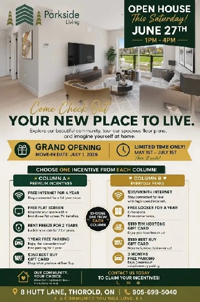 Open House for NEW building in St Catharines this Sat June 27