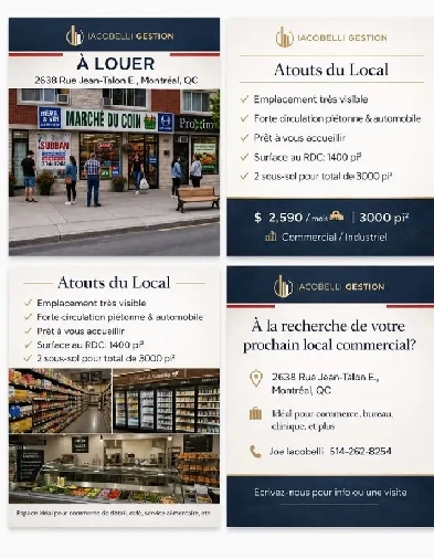 ESPACE À LOUER - INDUSTRIEL / COMMERCIAL – VILLERAY / St-MICHEL