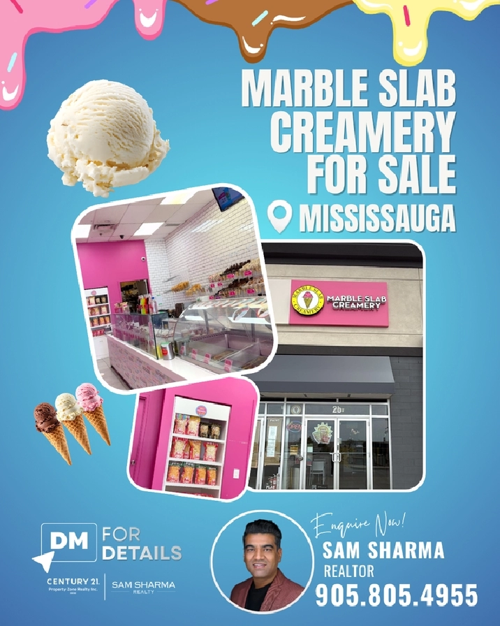 Marble Slab Creamery Franchise for sale in Mississauga