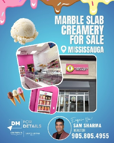 Marble Slab Creamery Franchise for sale in Mississauga