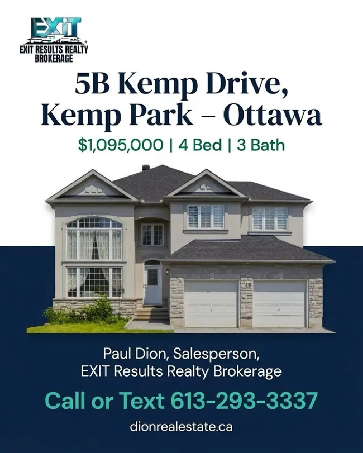 5B Kemp Drive, Kemp Park – Ottawa | $1,095,000