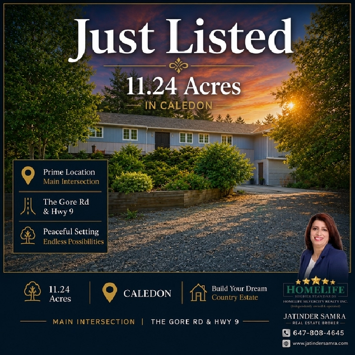 ✨ JUST LISTED | 11.24 Acres in Caledon