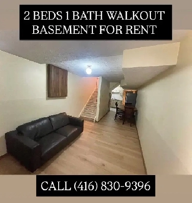 2 Beds 1 Bath Basement for Rent