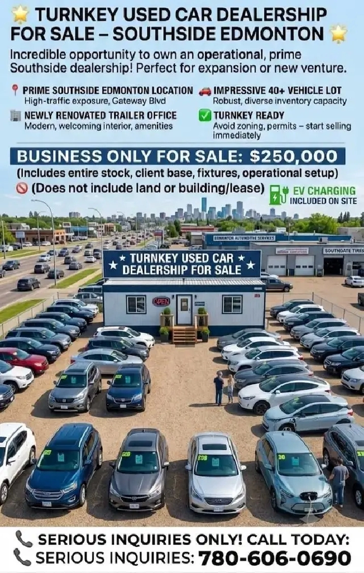 Turn Key Used car Bussiness for sale - Soutside Edmonton