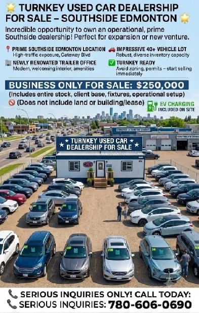Turn Key Used car Bussiness for sale - Soutside Edmonton
