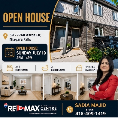 OPEN HOUSE: TOWNHOUSE 59-7768 ASCOT CIR, NIAGARA FALLS