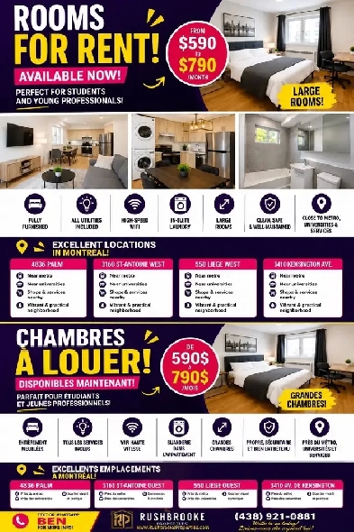Rooms For Rent.   Co Location