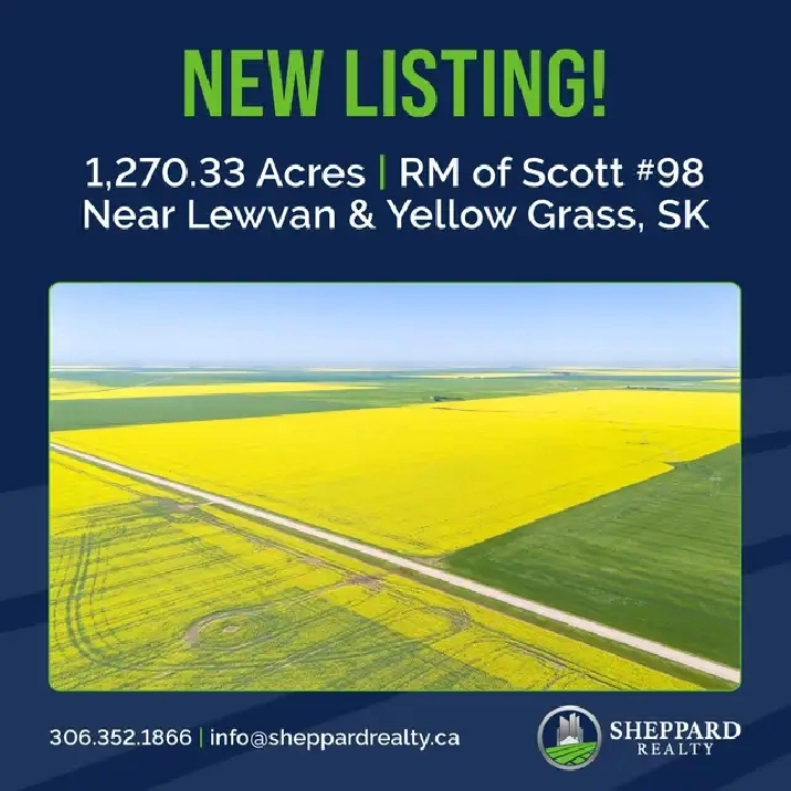 8 Qtrs | R.M. of Scott # 98 | Lewvan & Yellow Grass, SK Area