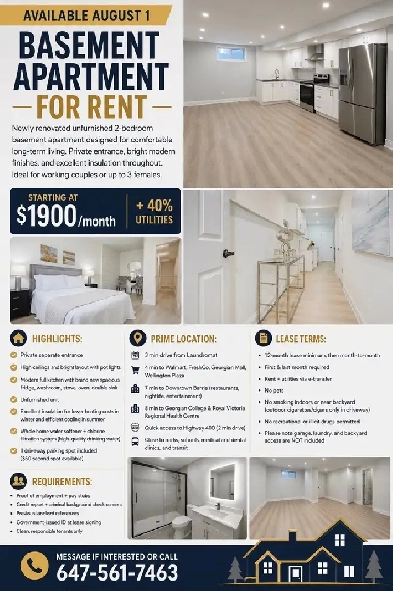 2 Bedroom Basement with Separate Entrance