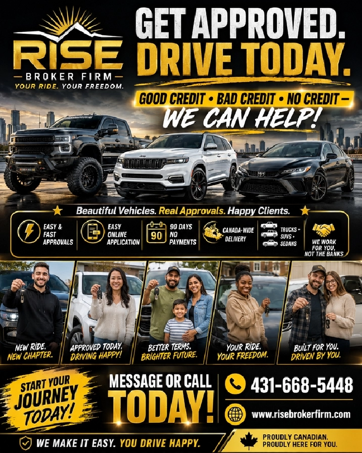 EVERYONE IS APPROVED WITH US FOR A NEW RIDE