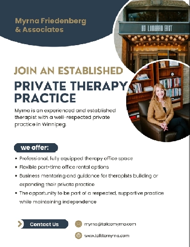 Professional Therapy Office Space Available – Downtown Winnipeg