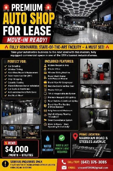 AUTO SHOP FOR RENT