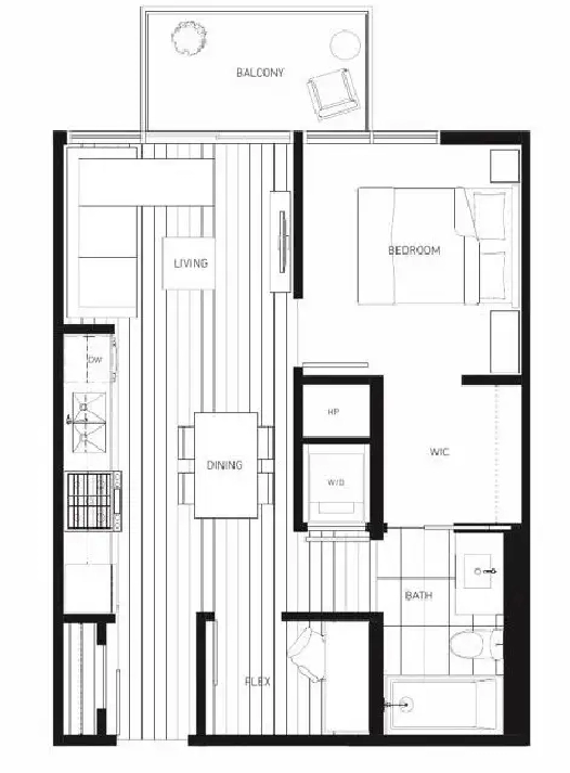 Premium 1 Bedroom   Flex   Balcony Condo Unit