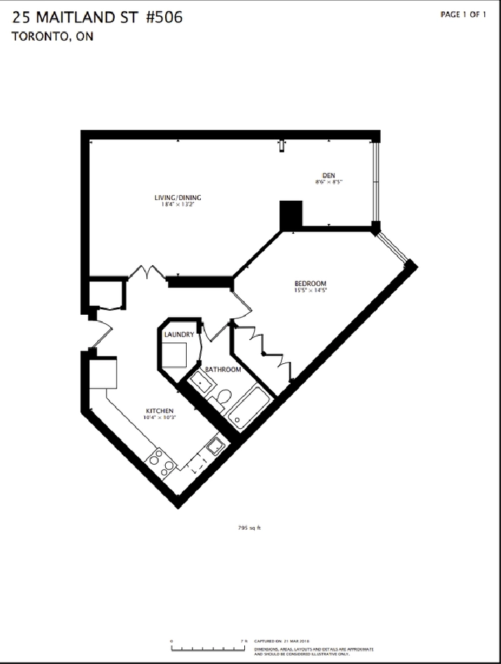 Spacious furnished 1 1 at Yonge/Wellesley