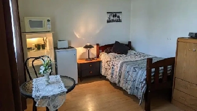 Chambre à l'étage Style Loft près Aéroport Gatineau, tout inclus