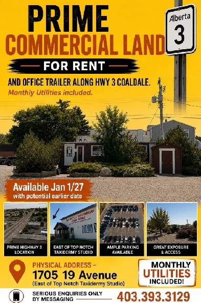 Hwy 3 Commercial Land and Office for Rent