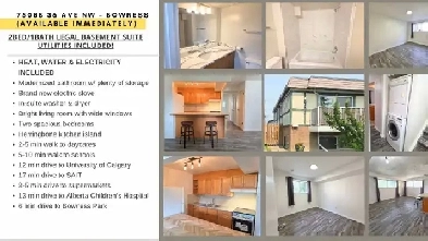 Utilities Included - 2 Bed 1 Bath Basement Suite.Close to school