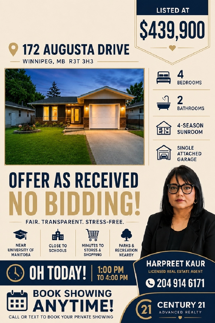 House for $439,000, Univ of Manitoba just 5 min away